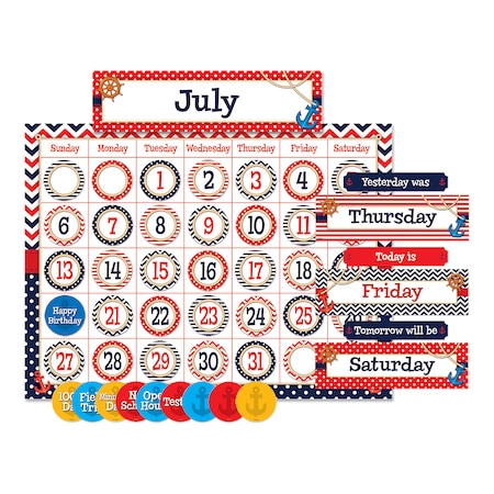 Teacher Created Resources Nautical Calendar Bulletin Board Display Set TCR5492